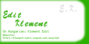 edit klement business card